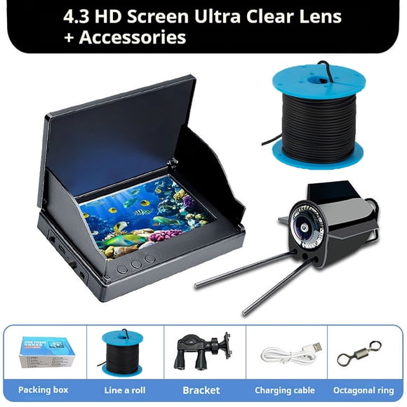 Underwater Fishing Camera,Fish Finder Underwater Visual HD Camera with Temperature Sensing and Night Vision Probe for Fishing Gift,Night Vision Camera
