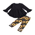 thumbnail image 2 of MesaSe 2Pcs Toddler Kids Baby Girls Clothes Set Ruffle Dress Tops Sunflower Print Pants Outfits, 2 of 5