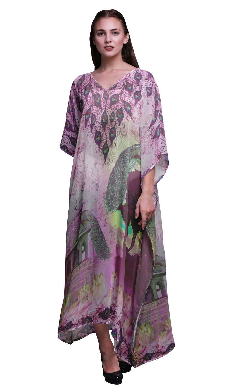Phagun Paon Moghol Femmes Long Kaftan de Plage Tenue de Plage Paréo de Bikini Robe Maxi-4x-5x