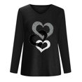 thumbnail image 4 of CEHVOM T-Shirt à Manches Longues à Col en V Imprimé Décontracté pour Femmes, Chandail, Hauts, Liquidation, 4 of 4