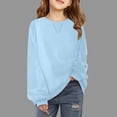 thumbnail image 2 of Timegard Girls Sweatshirts Kids Solid Color Athletic Pullover Tops Fall Casual Loose Running Clothing, 2 of 6