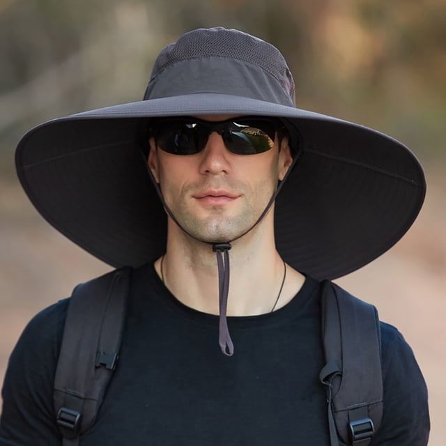 Chapeau de Pêcheur Pliable Protection Solaire pour Hommes Double Face