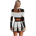 thumbnail image 2 of iiniim Costume de Pom-Pom Girl pour Femmes Uniforme de Cheerleading Tenue Robe 2 Pcs Haut Court avec Jupe Mini Plissée Blanc TG, 2 of 5