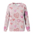thumbnail image 4 of Qertyioot T-Shirt Graphique pour Femmes de la Saint-Valentin à Manches Longues, Chandail Mince Imprimé Décontracté à Col Rond /, 4 of 5