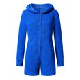 thumbnail image 4 of Combinaison d'Été à Manches Longues à Capuche Pyjama Décontracté d'Hiver Chaud Combinaison de Nuit Pantalon Combinaison, 4 of 7