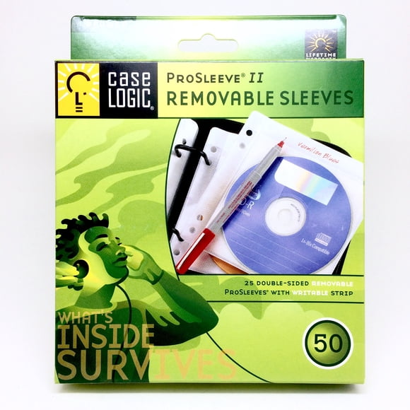CASE LOGIC PLASTIC SLEEVE DOUBLE WHITE WITH HOLE 25PKS