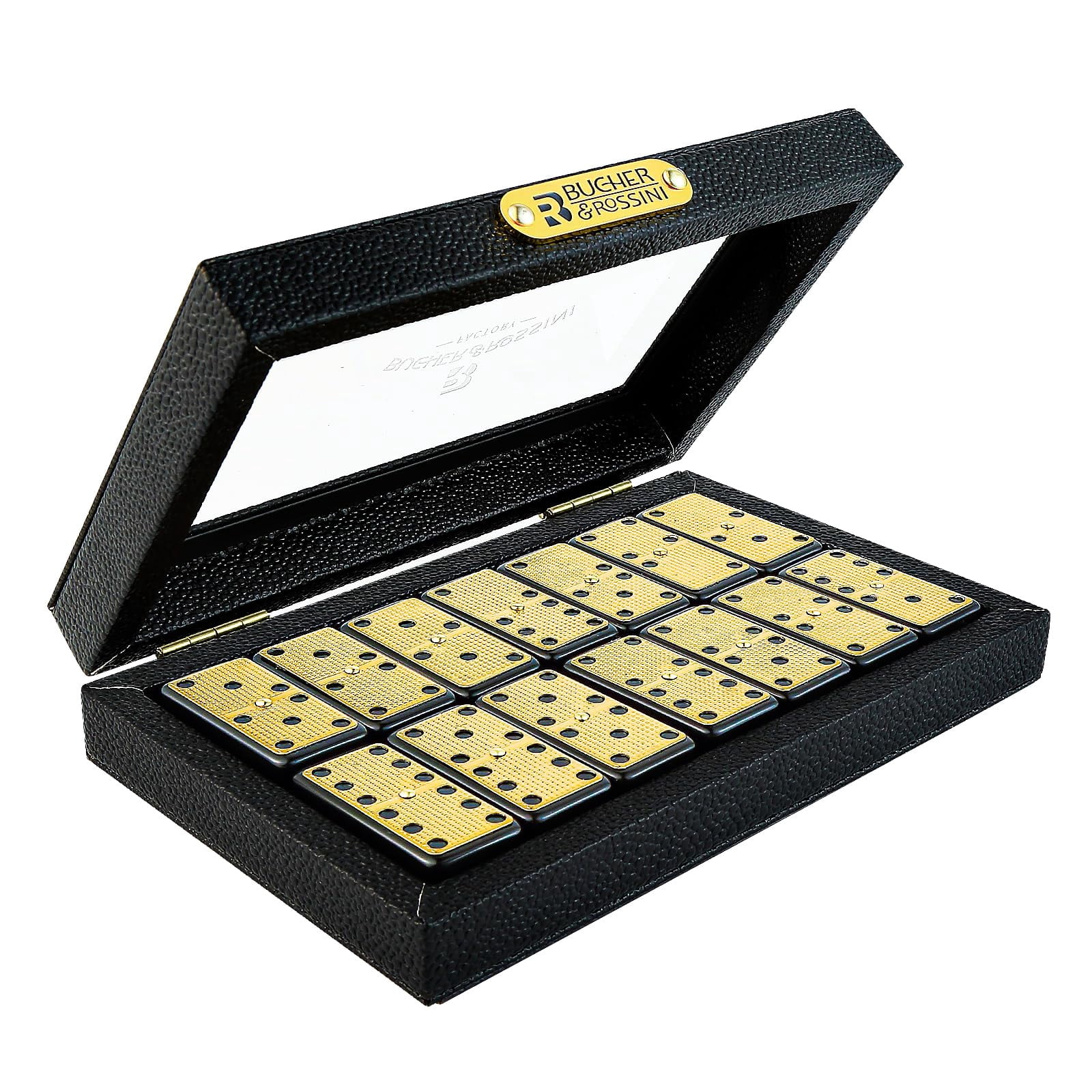 Bucher&Rossini Metal Surface Dominoes Set Double 6 for Adults and