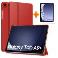 thumbnail image 1 of SuperShield Cases for Samsung Galaxy Tab A9 Plus/+ 11 Inch 2023 Case with Tempered Glass Screen Protectors, Translucent Tri-Fold Cover for Samsung Tab A9 Plus Tablet (SM-X210/X216/X218) - Red, 1 of 5