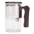 thumbnail image 1 of Glass Teapot, Glass Tea Pot with Removable Tea Strainer, Tea Water Separation Loose Leaf Tea Maker, Heat Proof Water Separation Infuser Teapot with Wooden Handle for Home Office, 1 of 7