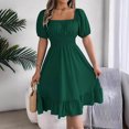thumbnail image 4 of HomeGardon Liquidation de Robes d'Été! Robes pour Femmes 2025, Robe d'Été Décontractée pour Femme à Manches Courtes, Taille Cintrée, Couleur Unie, P-TG, 4 of 7