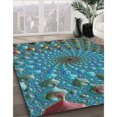 thumbnail image 3 of Ahgly Tapis Rectangulaire Lavable en Machine, Bleu Foncé Gris, 3 Pieds x 5 Pieds, 3 of 7