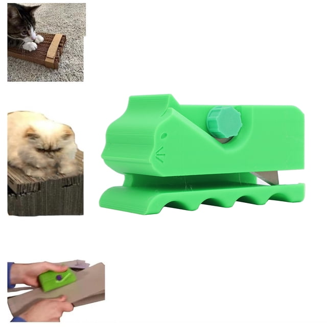 Cat Scratching Cardboard Cutter, Ergonomic 3D Printed Card Board Cutter, Adjustable Cutting Settings, DIY Cat Scratchers Cardboard Strip Tool for Crafting Enthusiasts