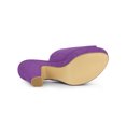 thumbnail image 3 of BLISSFUL STEP Women's Chunky Heels Platform Open Toe Slides Sandals Purple 9, 3 of 8
