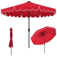 thumbnail image 2 of Costway Parasol de Patio Solaire de 10 Pi avec 24 Lumières DEL, 8 Baleines et Réglage d'Inclinaison, Rouge, 2 of 10