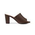 thumbnail image 3 of BLISSFUL STEP Sandales Mules à Talon Bloc à Enfiler pour Femmes Café 7, 3 of 7