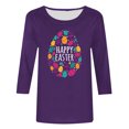 thumbnail image 4 of EGNMCR Easter Chemise Imprimée T-Shirts Graphiques pour Femmes Mode Décontractée de Noël Col Rond Imprimé Blouse Manches 3/4 T-Shirt Blouses T-Shirts pour Femmes, 4 of 4