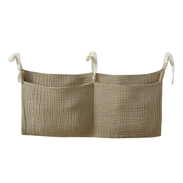 Yhmxh Organisateurs de Garde-Robe et Rangement Sac de Rangement pour Lit de Bébé en Coton Sac Suspendu Rangement Sac de Rangement de Chevet Étagère Suspendue