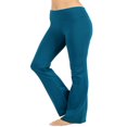 thumbnail image 3 of CHUANK Womens & Plus Stretch Cotton Fold-Over High Waist Bootcut Workout Flared Yoga Pants, 3 of 4
