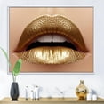 thumbnail image 3 of Designart Close Up of Female Plump Lips With Golden Lipstick FLOAT FRAME WALL ART, 3 of 4