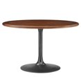 thumbnail image 2 of Modway Lippa Table à Manger Ronde de 48 Pouces avec Piédestal en Bois Massif et Métal, Noyer Noir, 2 of 7