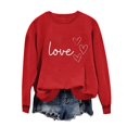 thumbnail image 1 of Penkiiy Chandail de la Saint-Valentin pour Femmes : Mignons Chandails de la Saint-Valentin avec Imprimé Graphique de Cœur d'Amour, chandail à Manches Longues Rouge, 1 of 4