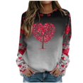 thumbnail image 2 of Qertyioot T-Shirt Graphique pour Femmes de la Saint-Valentin à Manches Longues, Blouse Ample Imprimée Mode à Col Rond, Hauts Décontractés, 2 of 5