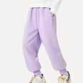 thumbnail image 2 of Winter Pants for Girls Children's Winter Solid Color Elastic Waist Slim Sports Sweatpants Long Pants, 2 of 5