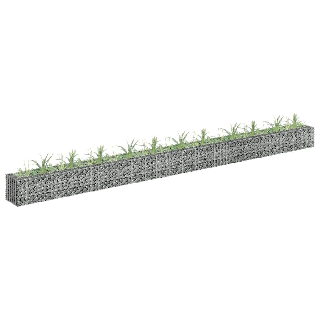 vidaXL Gabion Lit Surélevé Acier Galvanisé 450x30x30 cm