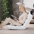 thumbnail image 2 of Costway Chaise de Sol Réglable à 14 Positions, Chaise de Jeu Paresseuse Pliante, Sofa Coussiné, Neuf, Blanc, 2 of 10