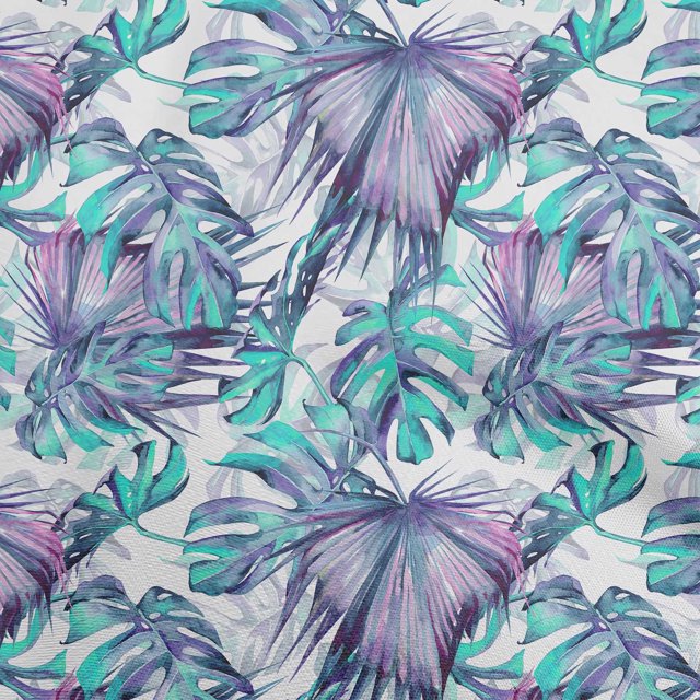 oneOone Polyester Spandex Turquoise Green Fabric Leaves Craft Projects Decor Fabric Printed By The Yard 56 Inch Wide