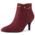 thumbnail image 1 of Unique Bargains Women's Pointy Toe Zipper Stiletto Heeled Ankle Booties, 1 of 6