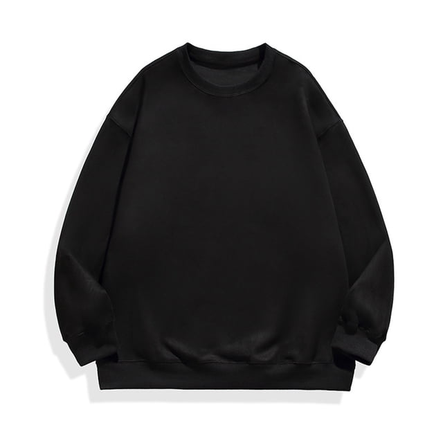KIHOUT Chandails à Manches Longues pour Hommes T-Shirts Décontractés Mode Chandails à Col Rond Unis Pulls Hauts Chandail BK/L2