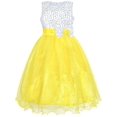 thumbnail image 1 of Robe de Demoiselle d'Honneur à Sequins Jaunes pour Filles 5 Ans, 1 of 6