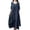 Navy, variant on Lovzfmll Women's Fashion Plus Size Round Neck Solid Long Dress Half Sleeve Buttons Dress Navy, 4XL