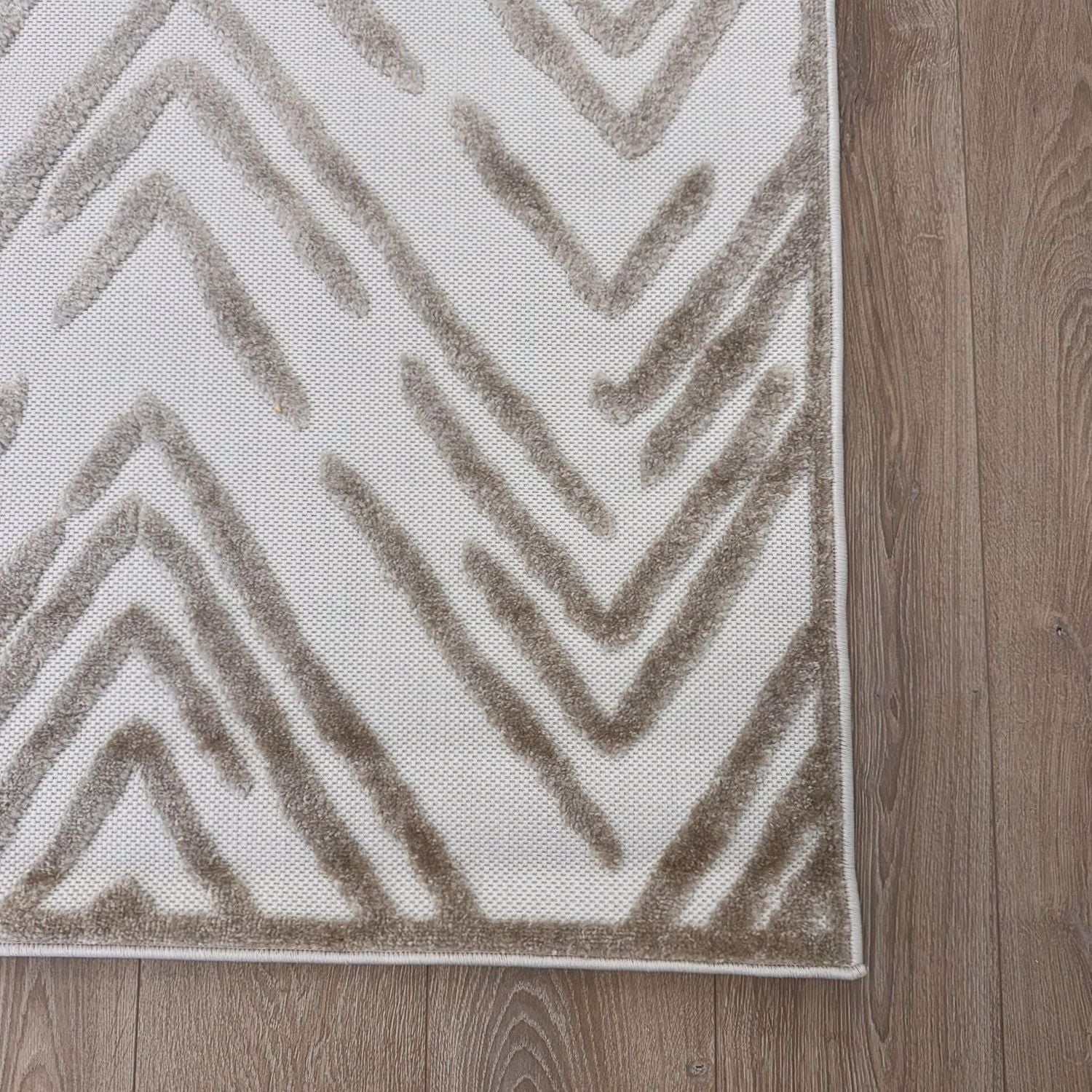Rug Branch Alfombra Abstract Indoor Outdoor Area Rug, Beige Cream, Modern - Living Room, Bedroom, Dining and Kitchen