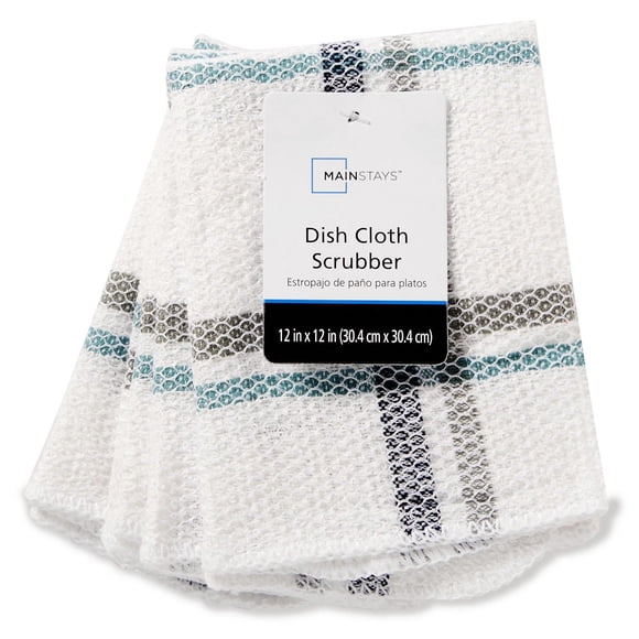 Mainstays 4-Piece Kitchen Scrubber Dishcloth Set, Red