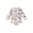 thumbnail image 1 of Fortune Toddler Baby Girl One Piece Swimsuit Long Sleeve Flower Swimwear Girls Rash Guard, 1 of 9