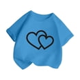 thumbnail image 3 of LUOGENLI T-Shirt pour Filles Enfant Filles Mignon Graphique Col Rond Manches Courtes Tee Été Décontracté T-Shirt Maxi Chemises pour Filles Bleu Ciel 5-6 Ans, 3 of 5