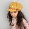 thumbnail image 3 of Grande Clairance! Enfants Dot Pattern Classique Enfants Bérets Mode Rétro Style Bébé Cap Bambin Fille Automne Bowknot Bérets Chapeau Rose, 3 of 6