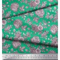 thumbnail image 2 of Soimoi Rayon Fabric Leaves & Floral Artistic Printed Fabric 1 Yard 56 Inch Wide, 2 of 4