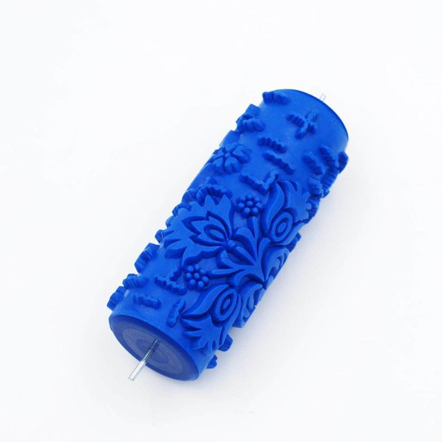 tredstone 5" Embossed Pattern Painting Roller Brush Tool for Wall DIY Decor Blue 3#
