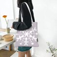 thumbnail image 4 of YFYANG Reusable Cotton Canvas Tote Shopping Bag, Grey Snowflake Pattern Washable Portable Grocery Bag for Daily Travel, 4 of 6
