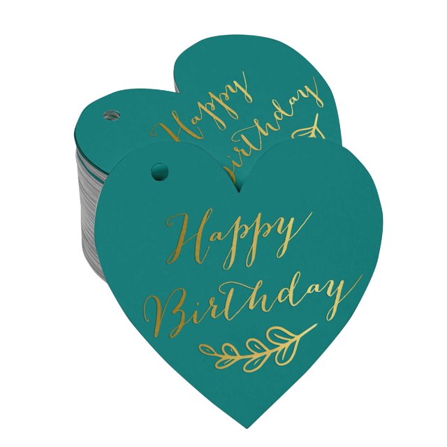 Inkdotpot Gold Foil Paper Hang Tag Happy Birthday Favor Tag 100 Pieces