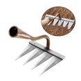 thumbnail image 3 of 2Pcs ing Hoe Rake Harrow Garden Flower Beds Planting Seeding for Industry Tilling Vegetable Backyard Digging Chopping Brass 4 Brass 5, 3 of 8