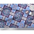 thumbnail image 2 of Soimoi Rayon Fabric Tiles Moroccan Printed Fabric 1 Yard 56 Inch Wide, 2 of 2