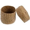thumbnail image 4 of Milisten Handmade Woven Flower Basket Gift Box Mini Sundries Container With Lid, 4 of 6