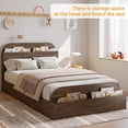thumbnail image 4 of Kojooin Wooden Bed Frame with Storage Headboard and Footboard, Low Platform Bed with Wooden Slats, No Box Spring Needed, 4 of 6