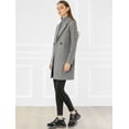thumbnail image 2 of INSPIRE CHIC Women's Double Breasted Lapel Raglan Long Sleeve Mid Length Overcoat, 2 of 4