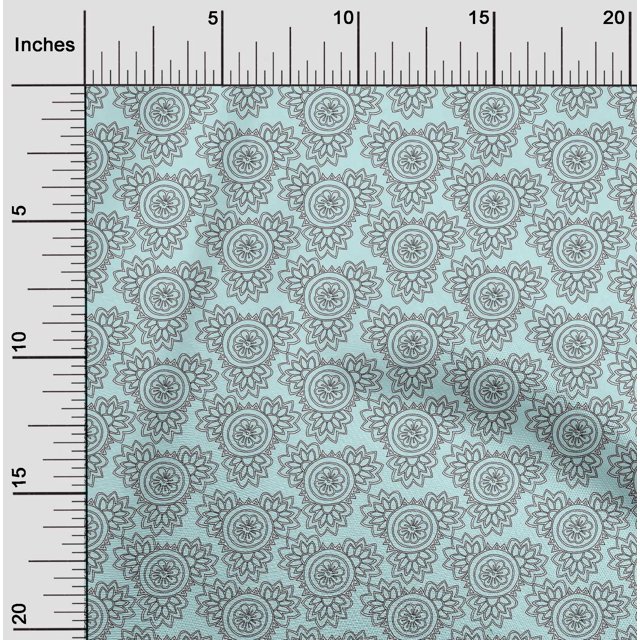 oneOone Cotton Cambric Fabric Floral Block Print Sewing Fabric BTY 56 Inch Wide