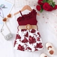 thumbnail image 2 of HNMKIU Toddler Girls Ruffled Floral Dress for Sleeveless Design Comfortable Ribbed Fabric for Parties and, 2 of 4